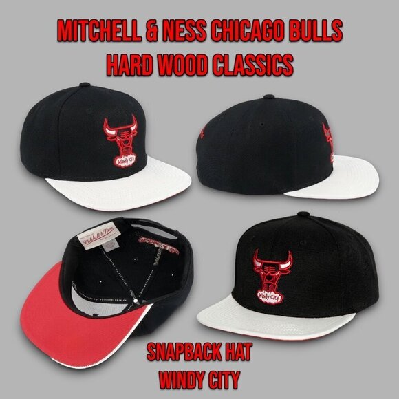 Mitchell & Ness Chicago Bulls Hard Wood Classics Snapback Hat Windy City OSFM